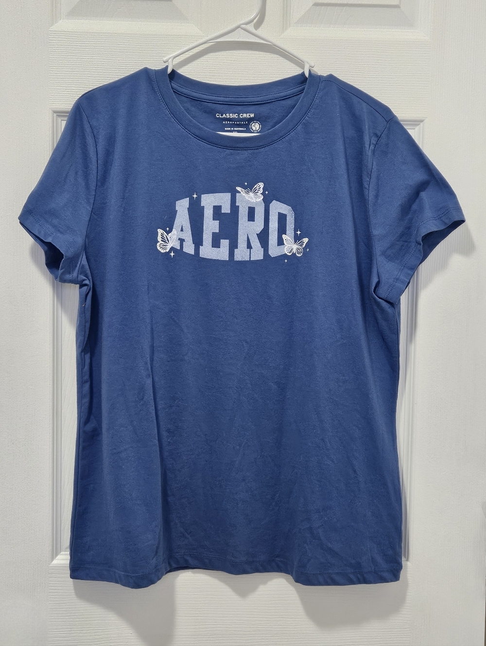 Aeropostale Blue Crewneck Tee with White AERO Logo